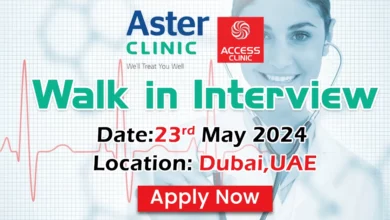 Aster Clinics Walk in Interview in Dubai