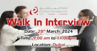 EFM Walk in Interview in Dubai