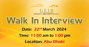 GEIB Loyalty Walk in Interview in Abu Dhabi