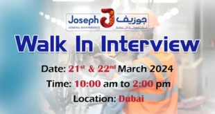 Joseph General Maintenance Walk in interview in Dubai