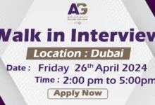AG Facilities Walk in Interview in Dubai