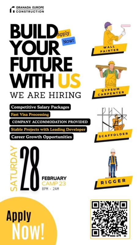 Granada Europe Construction Open Day Walk in Interview Poster