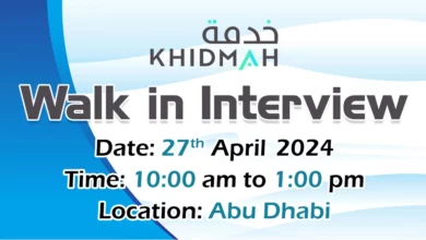 Khidmah Walk in Interview in Abu Dhabi