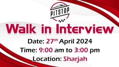 Pit Stop Walk in Interview in Sharjah