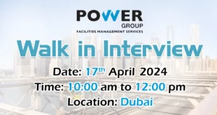 Power Group Walk in Interview in Dubai