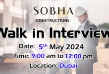 Sobha Construction Walk in Interview in Dubai