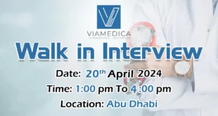 Via Medica Walk in Interview in Abu Dhabi