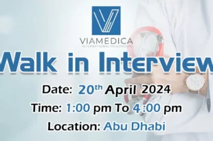 Via Medica Walk in Interview in Abu Dhabi