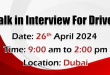 Walk in Interview for Drivers in Dubai