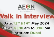 AEON Walk in Interview in Dubai