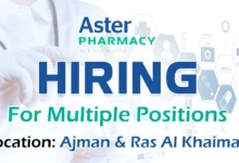 Aster Pharmacy Recruitment in Ajman & Ras Al Khaimah