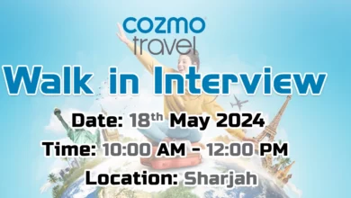 Cozmo Travel Walk in Interview in Sharjah