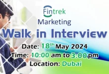 Fintrek Marketing Walk in Interview in Dubai,