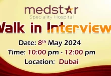 Medstar Hospital Walk in Interview in Dubai