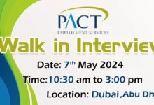 PACT Walk in Interview in Dubai & Abu Dhabi