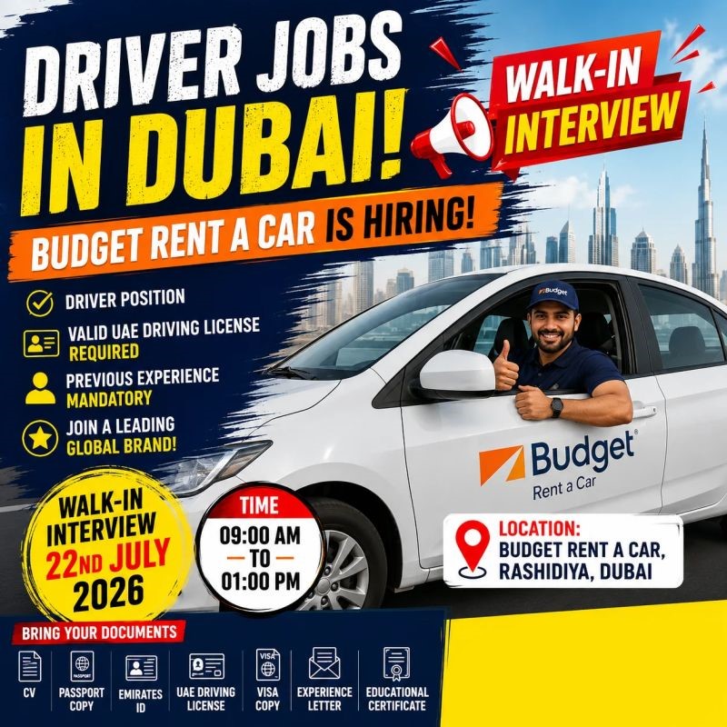 Budget Rent a Car Walk in Interview Poster