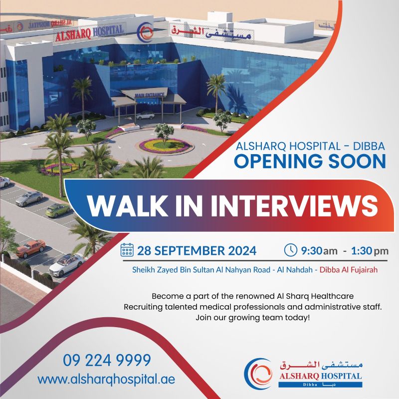 Al Sharq Hospital Walk in Interview