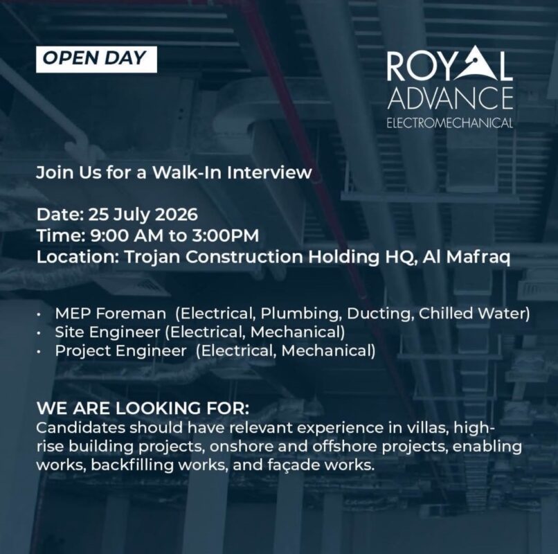 Royal Advance Open Day Recruitment Poster