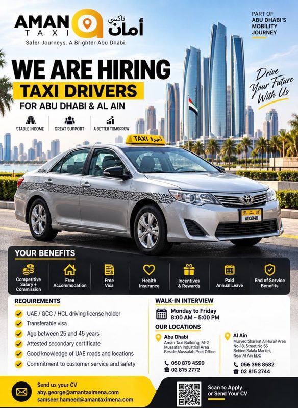 Aman Taxi Walk in Interview Poster