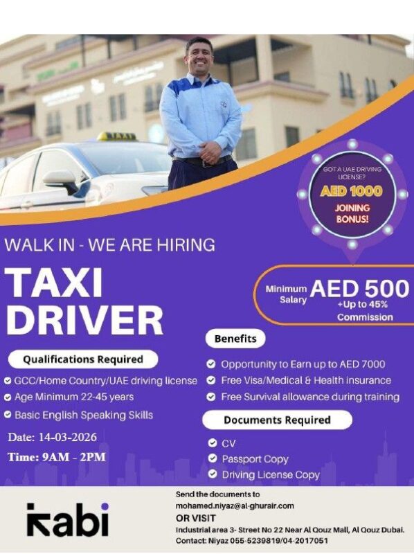 Kabi Taxi Walk in Interview Poster