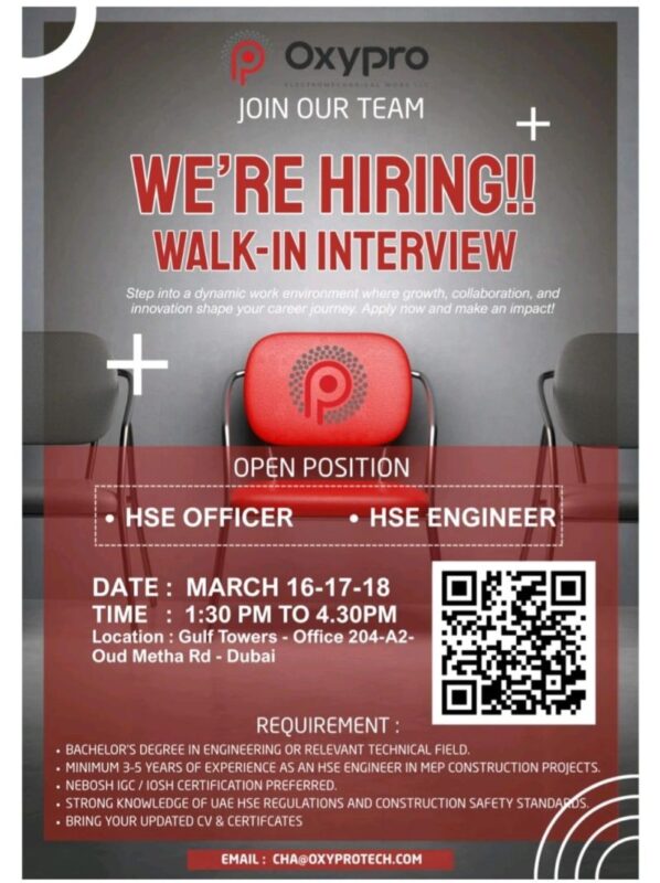 Oxypro Walk in Interview Poster