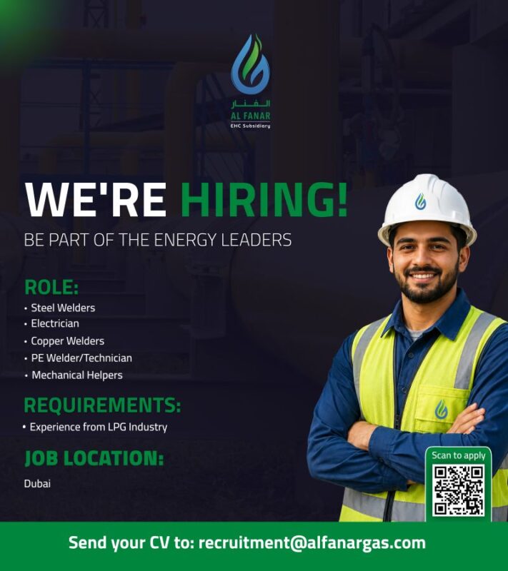 Al Fanar Gas Group Recruitments Poster