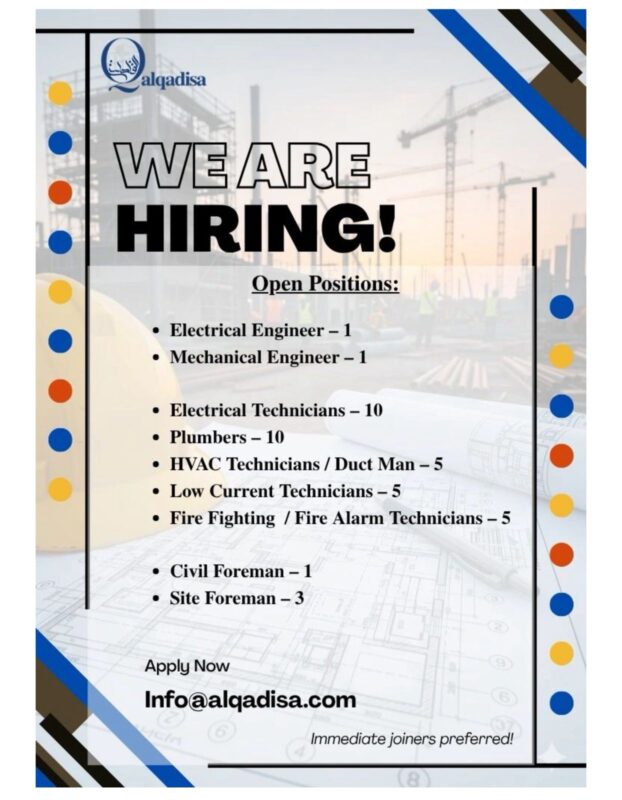 Al Qadisa Technical Services Recruitments Poster