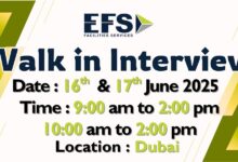 EFS Facilities Walk in Interview in Dubai