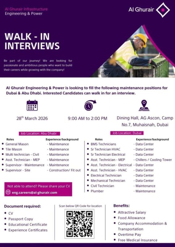 AG Engineering and Power Walk in Interview Poster