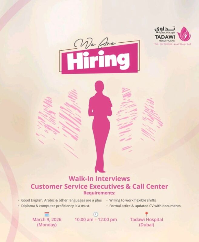 Al Tadawi Healthcare Walk in Interview Poster