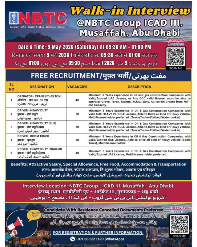 NBTC Group Walk in Interview Poster