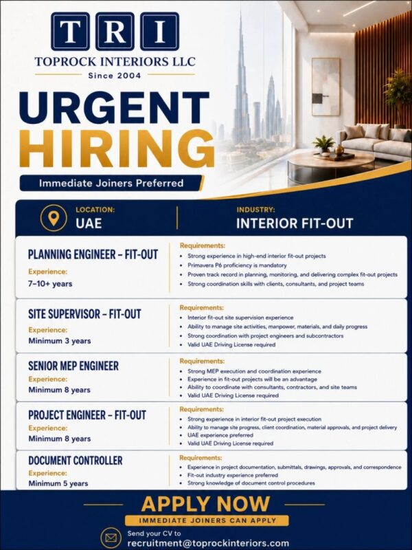Top Rock Interiors Recruitments poster