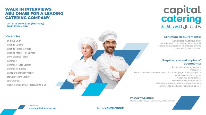 Capital Catering Walk in Interview Poster