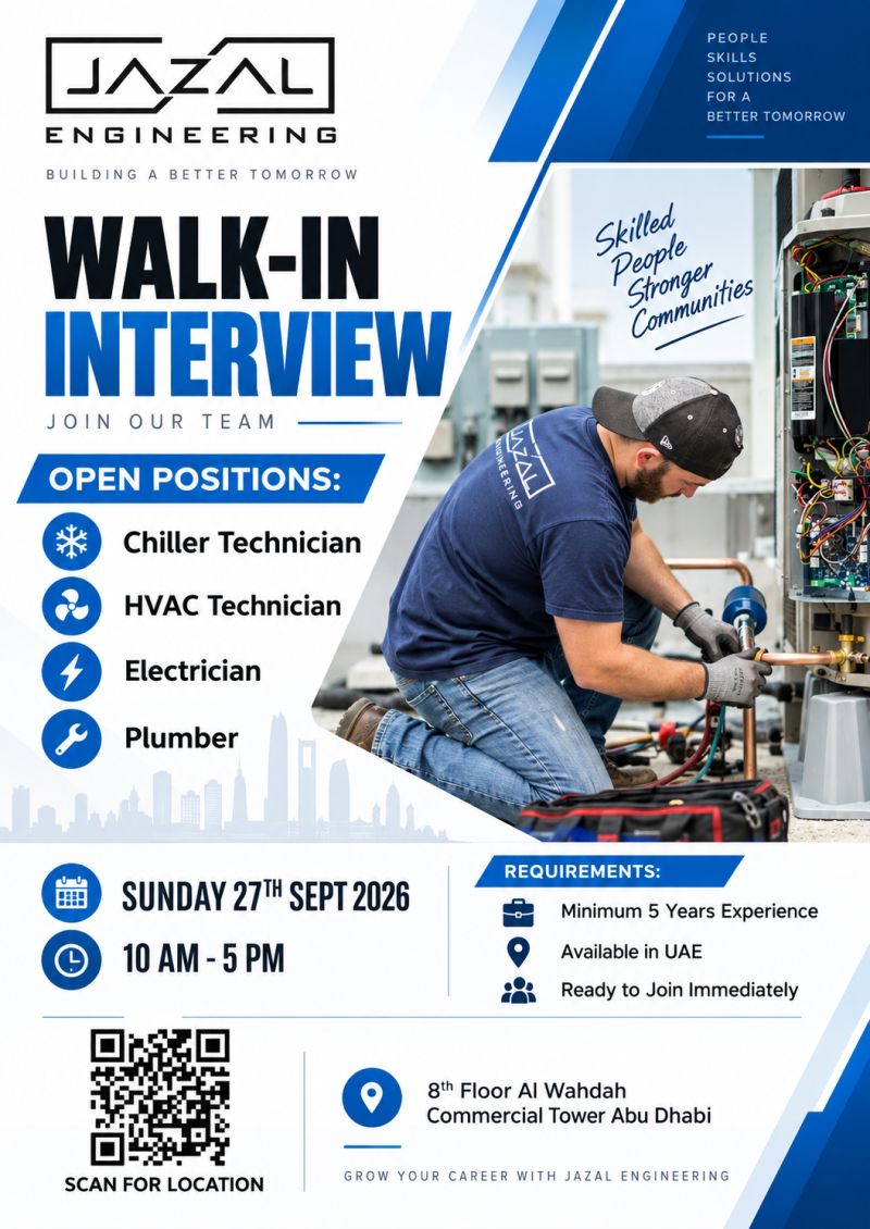 Jazal Engineering Walk in Interview Poster