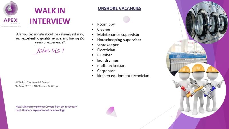APEX Facility Walk in Interview Poster
