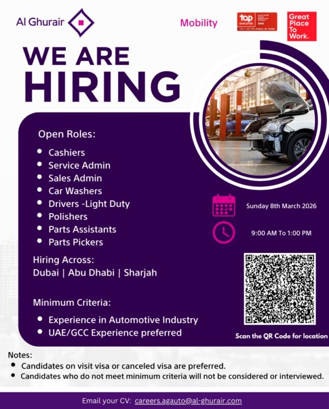 Al Ghurair Mobility Walk In Interview Poster