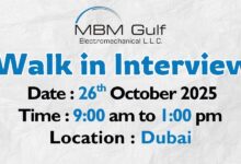 MBM Gulf Electromechanical Walk in Interview in Dubai