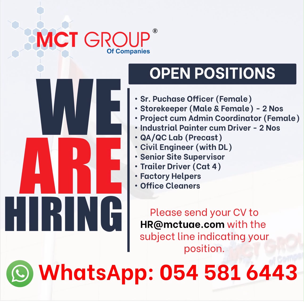 MCT Group Recruitment Poster