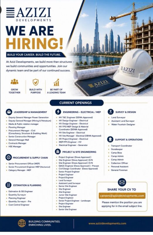 Azizi Developments Recruitments Poster