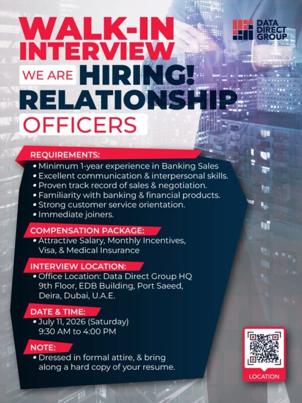 Data Direct Group Walk in Interview Poster