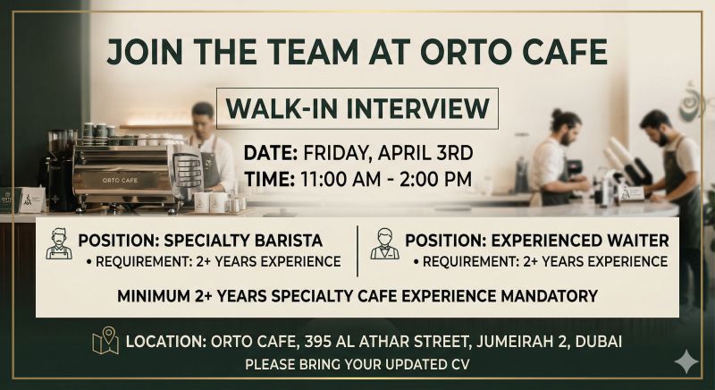 Orto Cafe Walk in Interview Poster