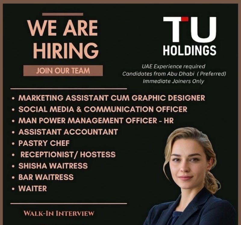 TU Holdings Walk in Interview Poster