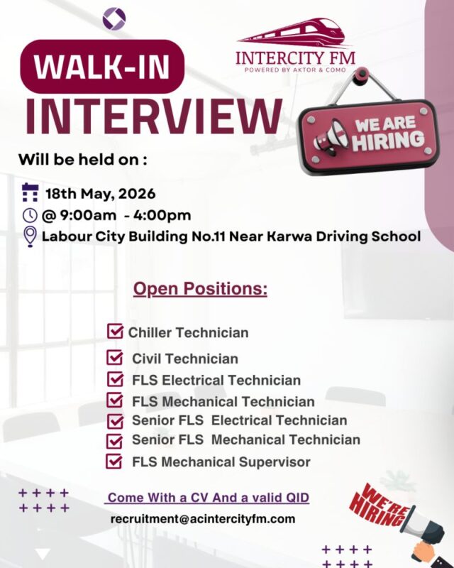 Aktor Como Intercity FM Walk in Interview Poster