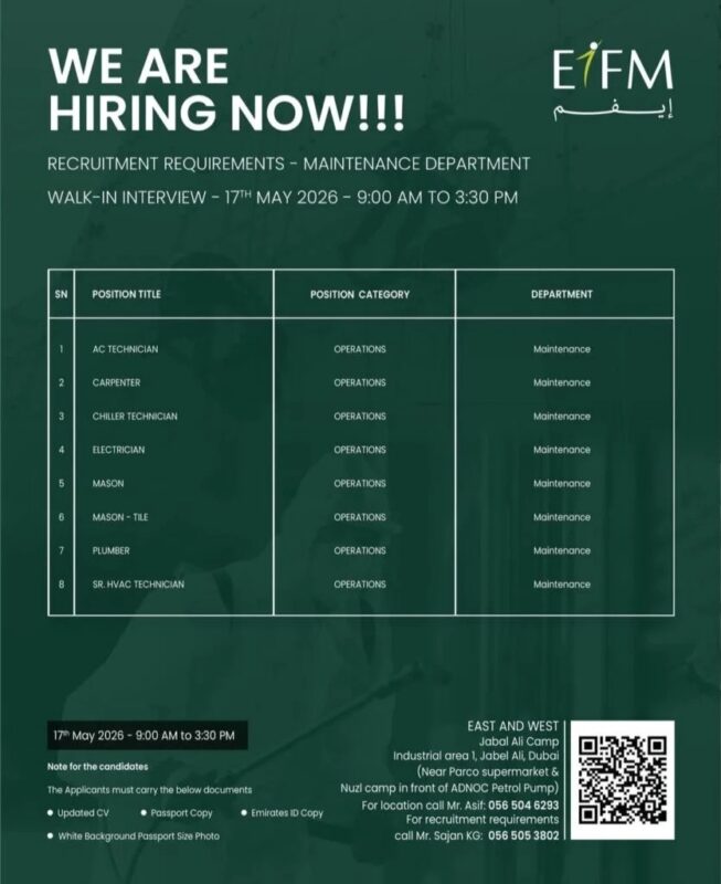 EIFM Walk in Interview Poster