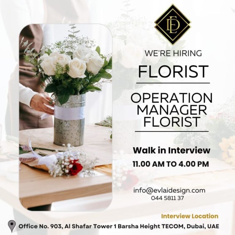 Evlai Design Walk in Interviews in Dubai