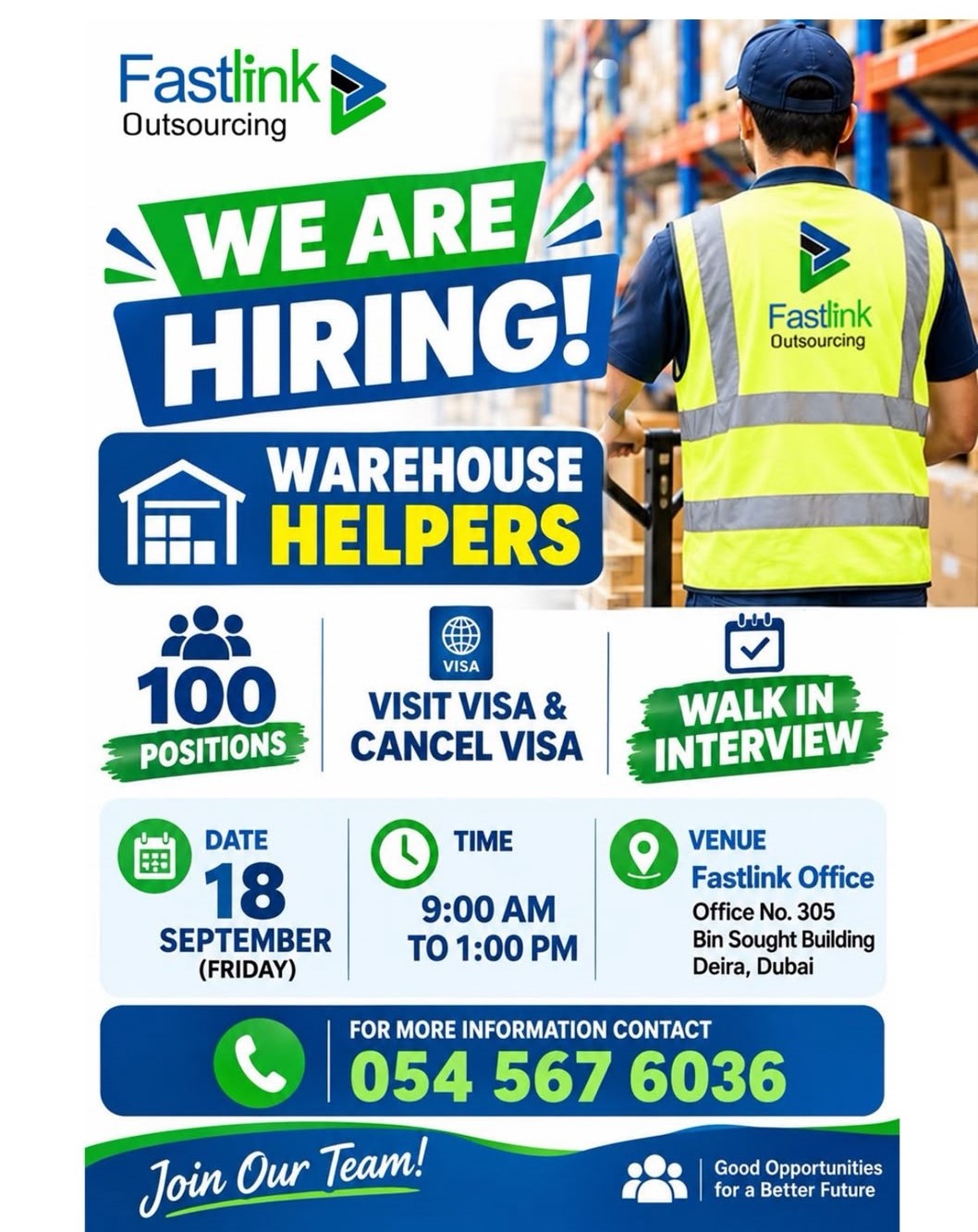 Fastlink Outsourcing Walk in Interview Poster