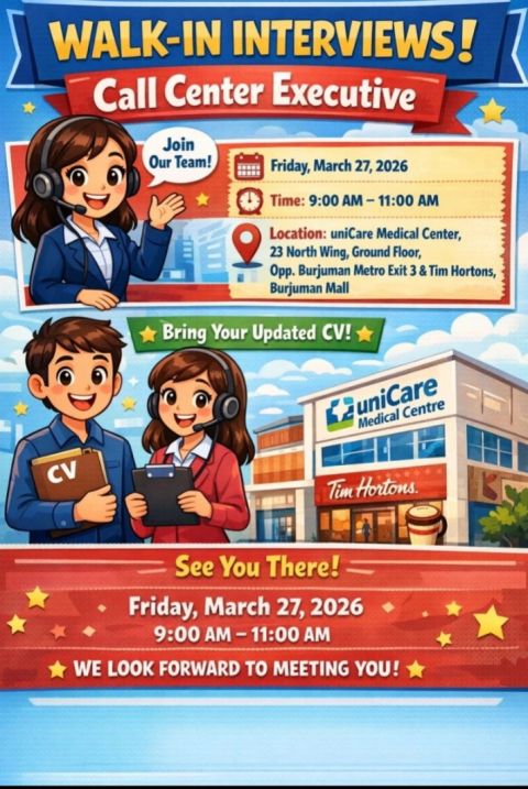 Unicare Medical Walk in Interview Poster