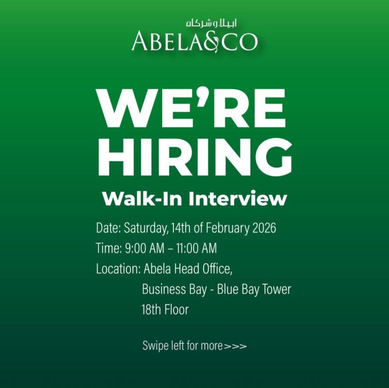 Abela & Co Walk in Interview Poster