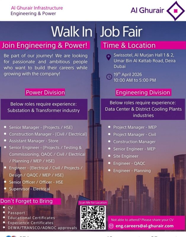 Al Ghurair Infrastructure Job Fair in Dubai