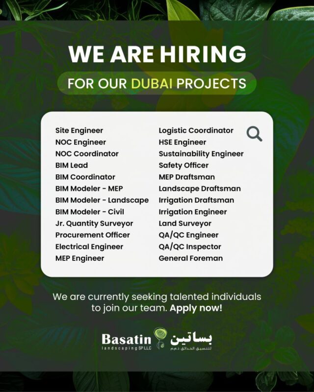 Basatin Landscaping Open Day Recruitment Poster